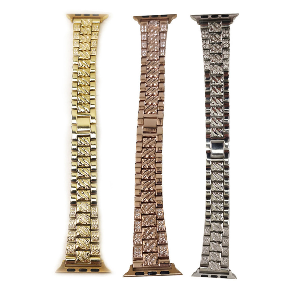 Pulseira Relogio Smartwatch Aço 3 Elos Pedra Strass Brilho Relogio Inteligente Luxo