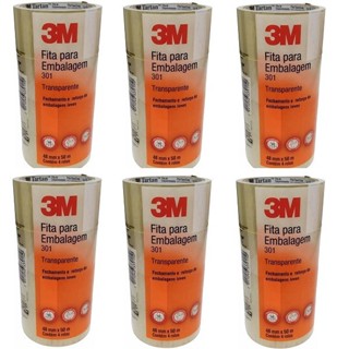 Kit 24 Fita Adesiva 301 Embalagem 3M Transparente 48MM X 50M em Oferta na Shopee