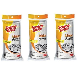 Kit 3 Panos Reutilizaveis SCOTCH Brite 20CM X 20CM 58 Unidades 3M em Oferta na Shopee