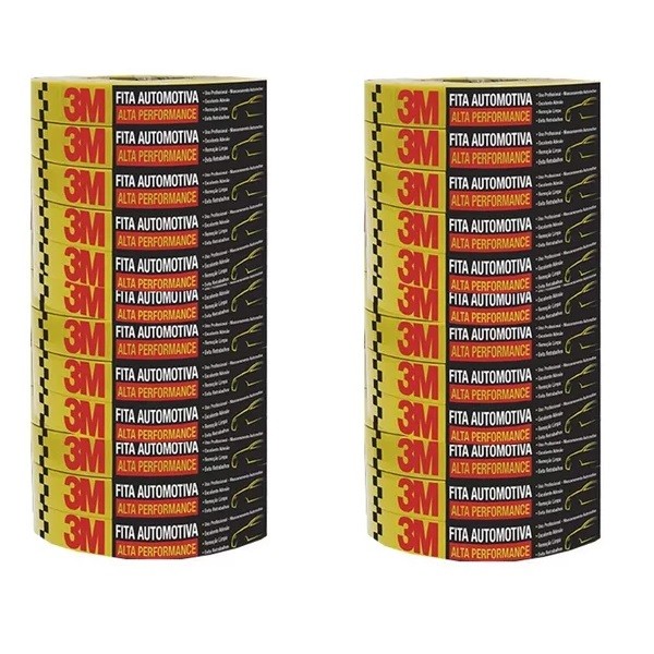 Kit 20 Fita Crepe 3M ALTA Performance Amarela 16MM X 40M