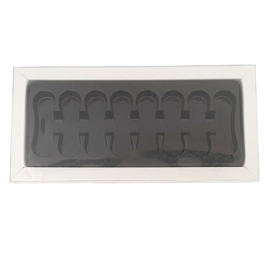 Caixa Língua de Gato - Branco - 8 cavidades - 5 unidades - Crystal - Rizzo