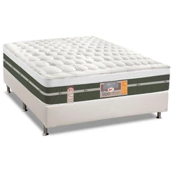 Conjunto Box Casal: Colchão Molas Castor Bonnel Silver Star Air + Base CRC Courano White(138x188)