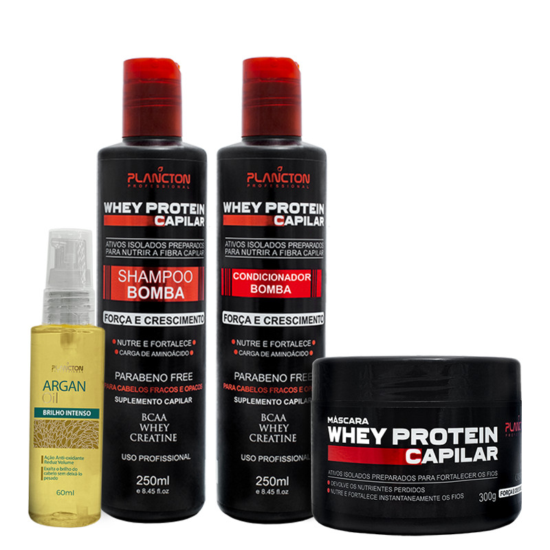 Combo Whey Protein + Óleo de Argan 60ml - Plancton Professional