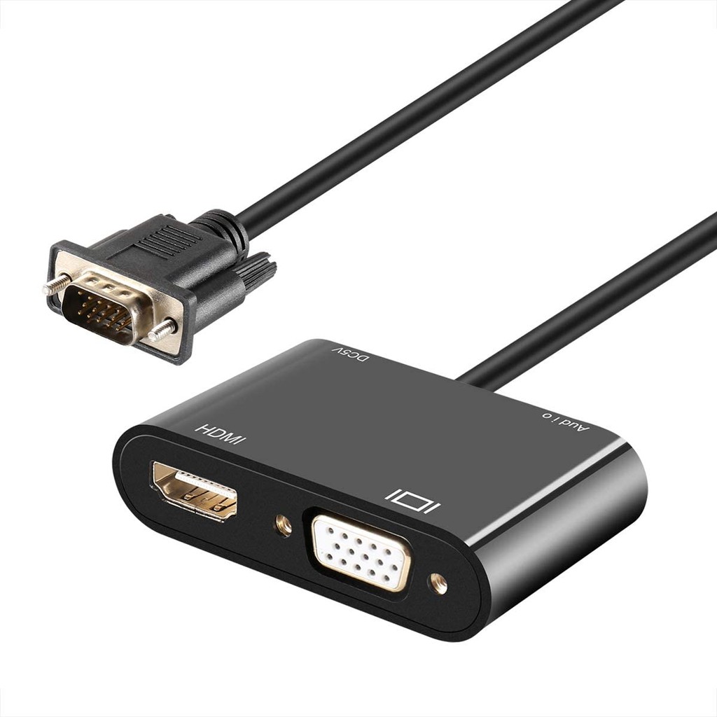 Conversor Adaptador vga para hdmi vga divisor Audio 1080p