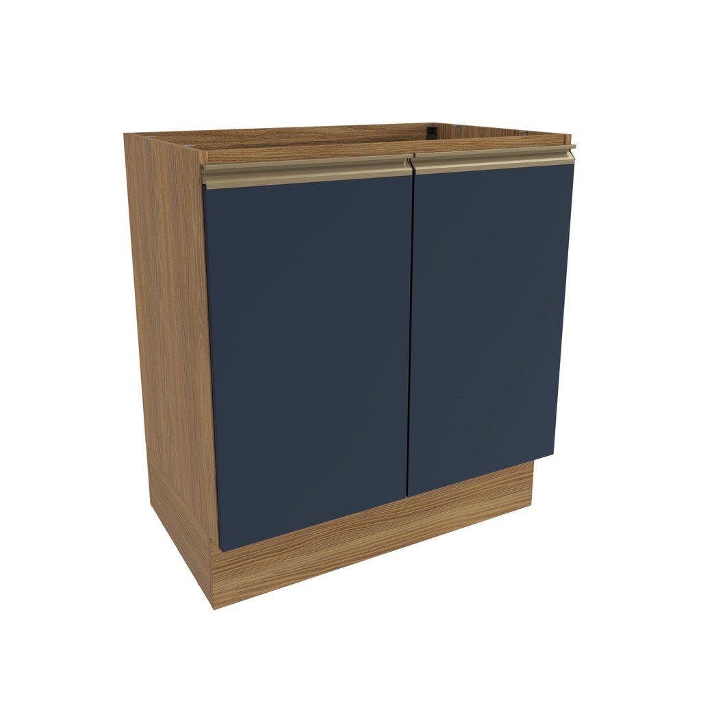Balcão Celeste Kappesberg 100% MDF 2 Portas Nogueira/Azul 80cm em Oferta na Shopee