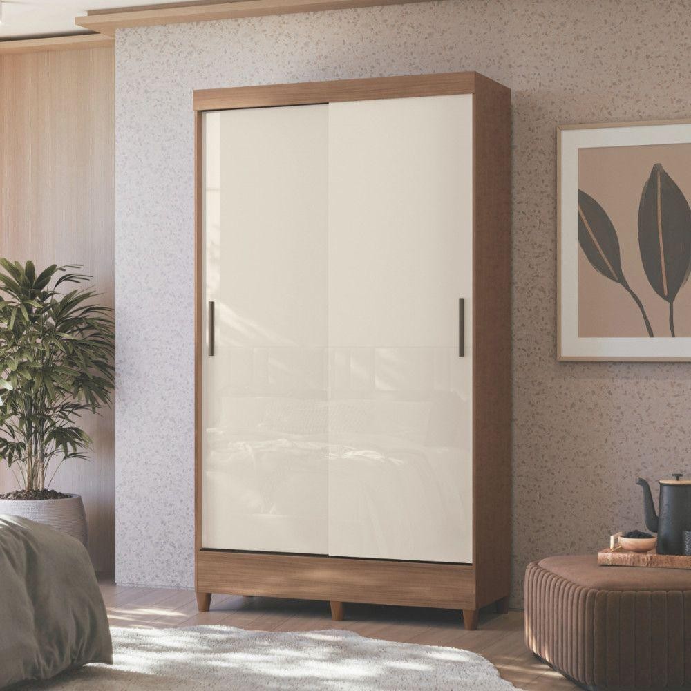 Guarda Roupa Solteiro 2 Portas De Correr Jequitibá Off White em Oferta na Shopee