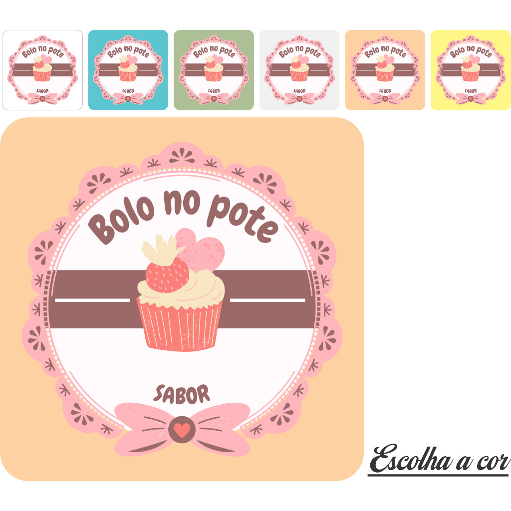 50 100 150 200 UNIDADES ADESIVO ETIQUETA TAG QUADRADO 3,5CMX3,5CM  BOLO NO POTE  GOURMET  MODELO 2 A PROVA DE AGUA  AUTO ADESIVA UNIDADES PARA EMBAGENS CAIXAS SAQUINHO PAPEL TERMICO POTES E POTES DE GELADEIRA