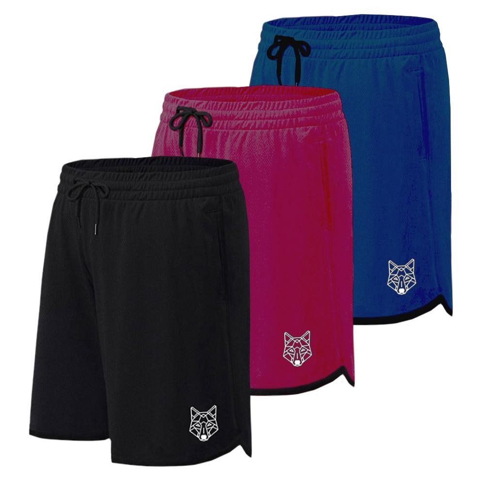 Kit 3 Bermudas Dry Lobo Academia Esporte Alpha Co - Men Clothes