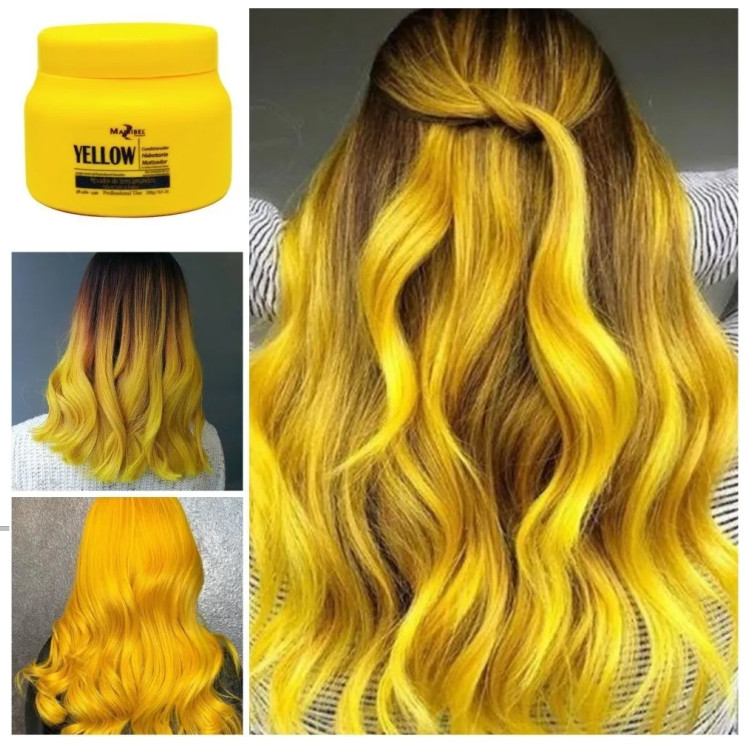 Mascara Matizadora Condicionador Hidratante Yellow Para Cabelo 250g Mairibel/Hidratylife - Amarelo