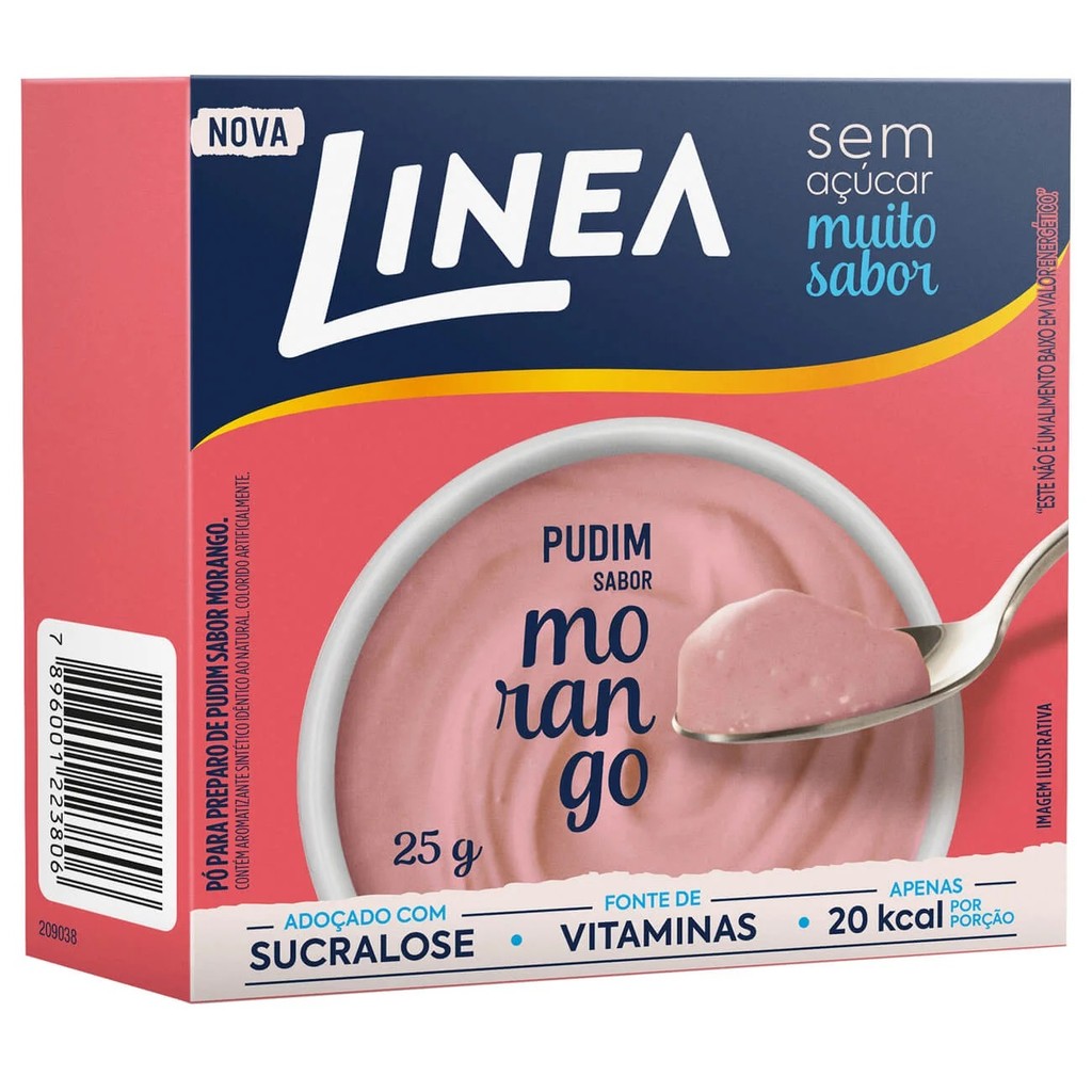Pó para Pudim De Morango Linea 25g