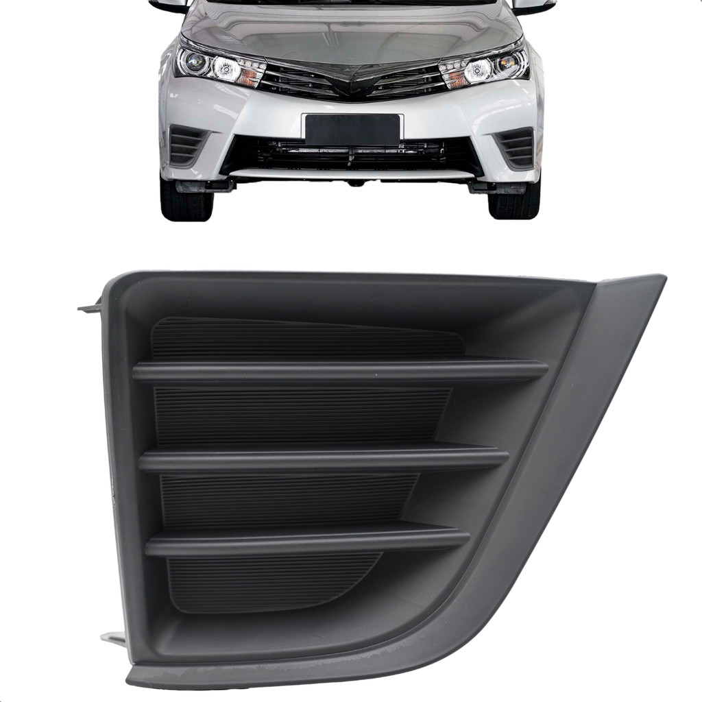 Grade Farol Milha Corolla 2015 2016 2017 Com Furo Preto