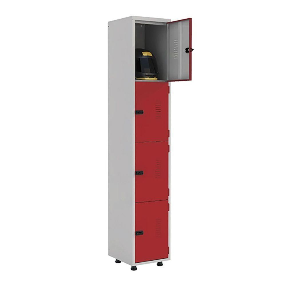 Armário Roupeiro Aço 4 Portas Ea701 Vermelho em Oferta na Shopee