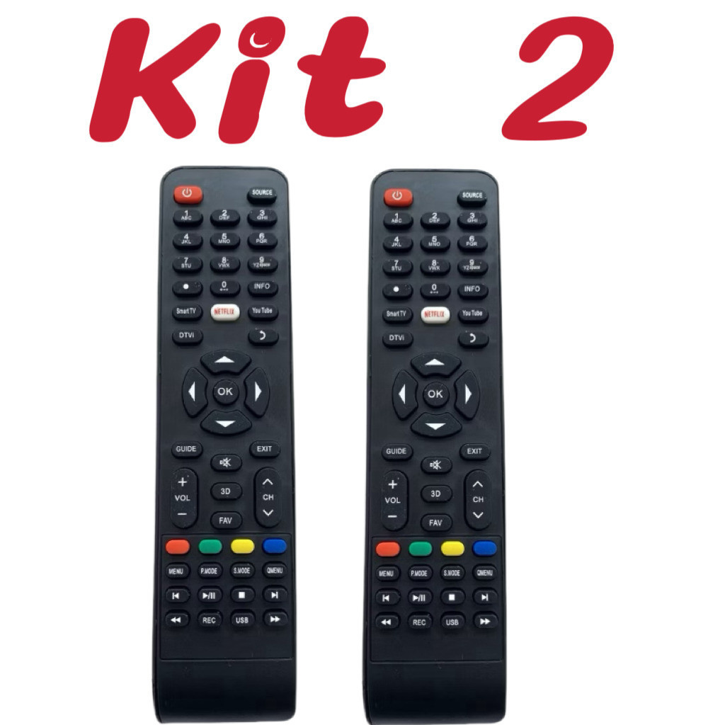 Kit 2 Controle Remoto Adquirível para Samsung 4K Smart Center Universal  hui-7468  yihan