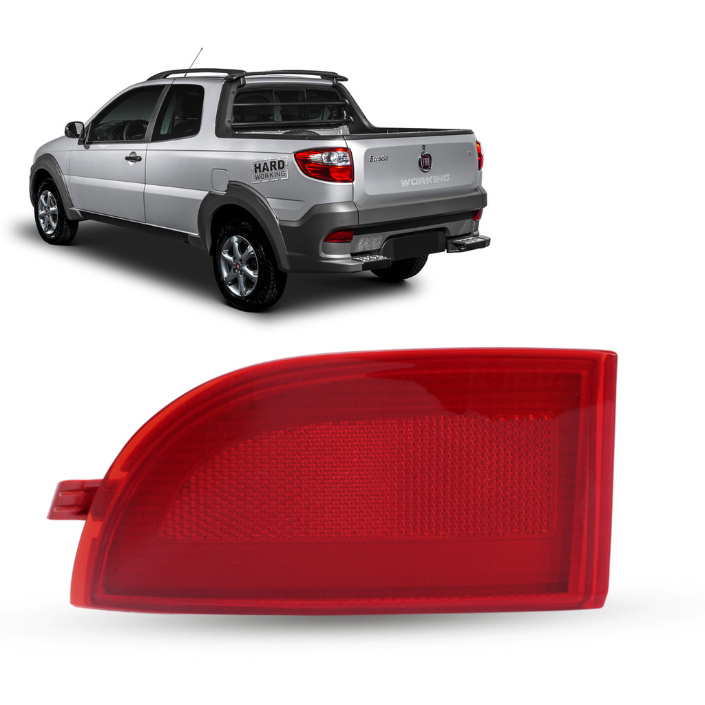 Refletor Lanterna Olho de Gato Para-Choque Traseiro Fiat Strada 2015 2016 2017 2018 2019 2020 2021
