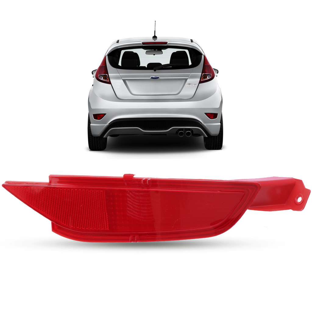 Refletor Lanterna Olho de Gato Para-Choque Traseiro Ford New Fiesta Hatch 2013 2014 2015 2016 2017 2018