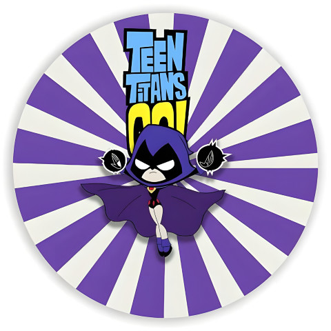 NOVO Painel Festa Infantil Redondo Ravena Teen Titans + Arco, Suporte incluso. Fazemos personalizado com qualquer tema. Confeccionado em Lona fosca, impressão de alta resolução. cenário , p/ Decoração