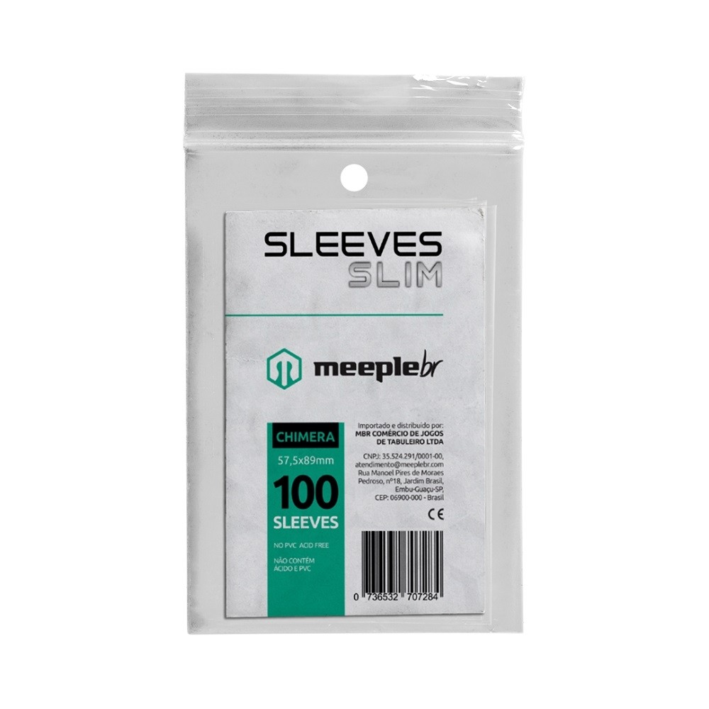 Sleeves Slim Chimera 57 x 89mm - Original - Meeple BR