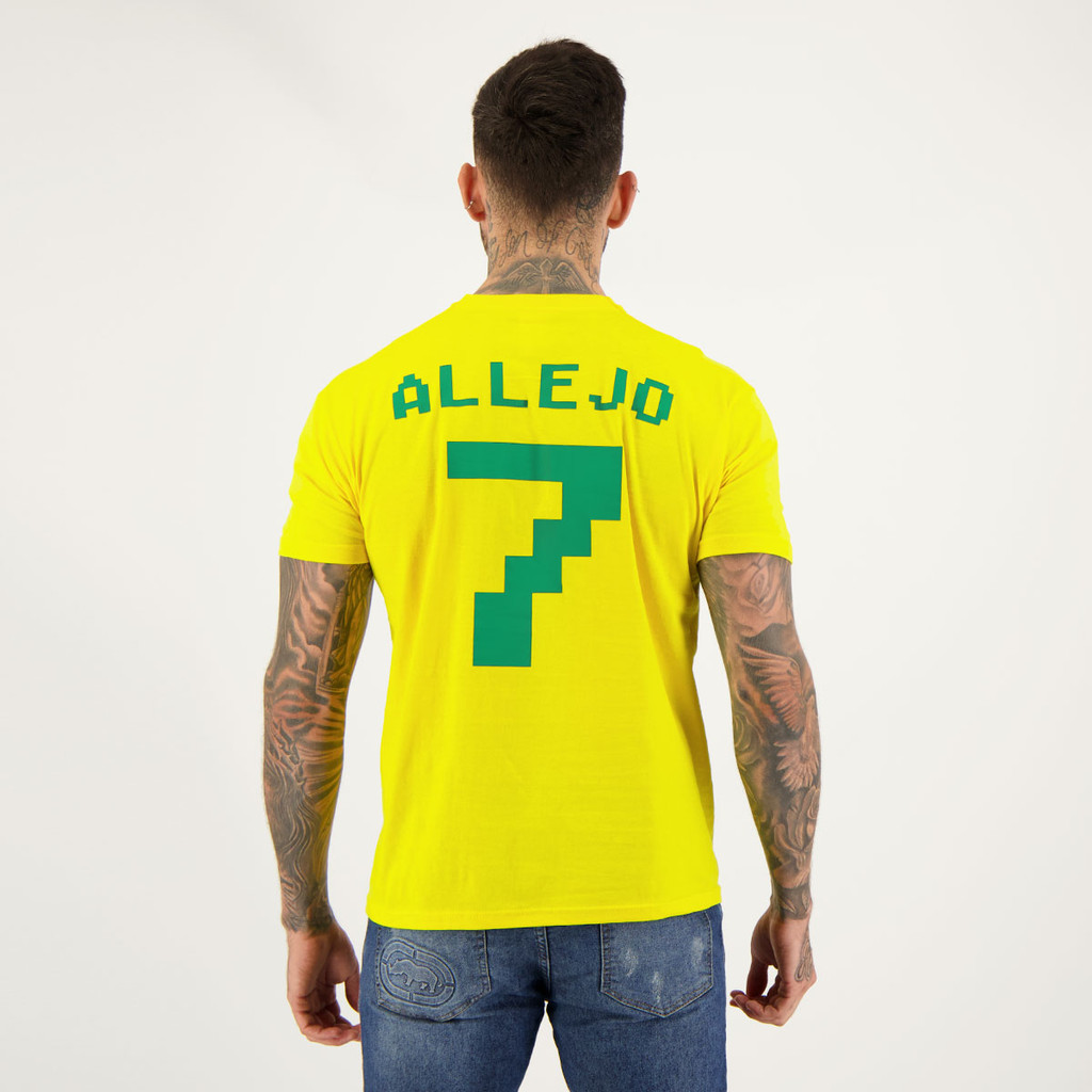 Camisa Brasil 7 Allejo Amarela em Oferta na Shopee