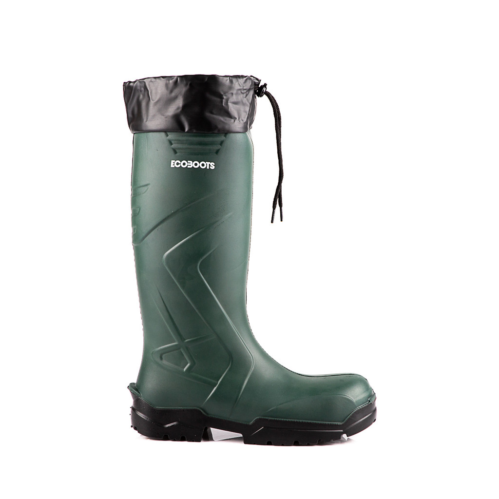 Bota Ecoboots C/ Polaina Verde Solado Preto Polytech Bracol