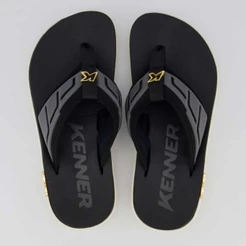 Chinelo Kenner Kivah Full Force Preto e Branco