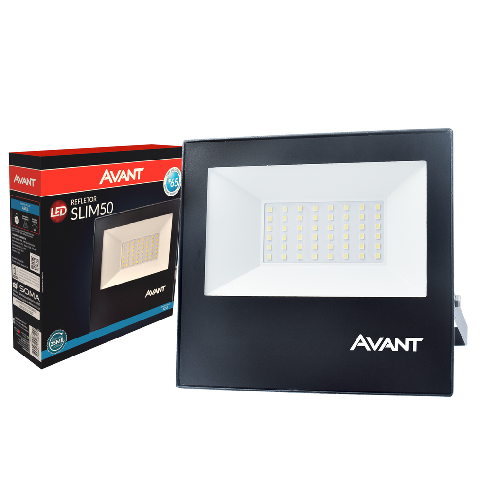Refletor Led Slim 50w Luz Azul Bivolt Ip65 Avant - Home & Living