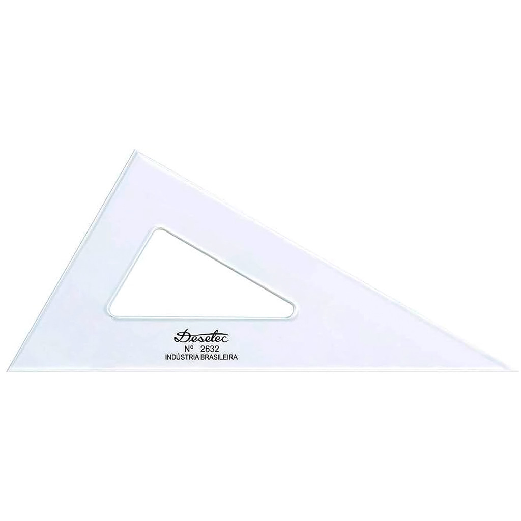 Esquadro Trident de Acrílico Sem Graduação 30°60°90° 32CM Para Desenho 2632