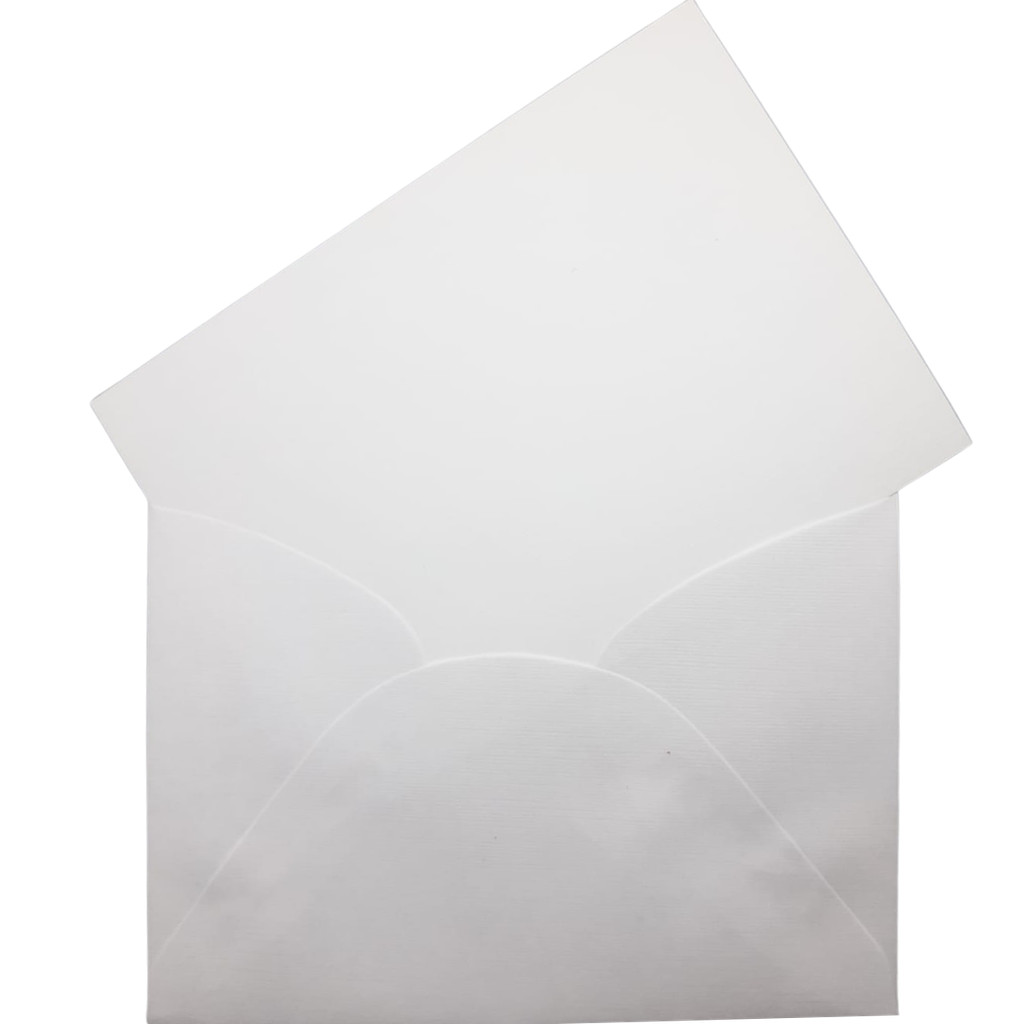 Envelope + Cartão de Visita Branco 11,5x8 Cm Com 50 Unidades