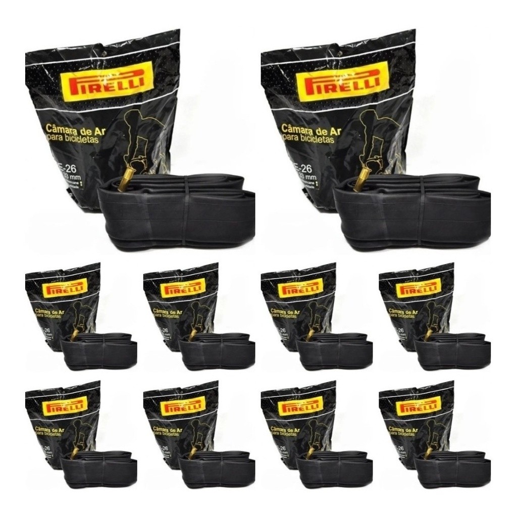 KIT 10 CÂMARAS DE AR ARO 26 PIRELLI PB-26 BICO GROSSO SCHRADER em Oferta na Shopee