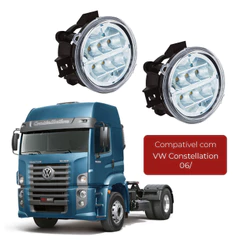 2 Un Par Farol Milha Led Caminhão Vw Constellation Todos 24 Volts