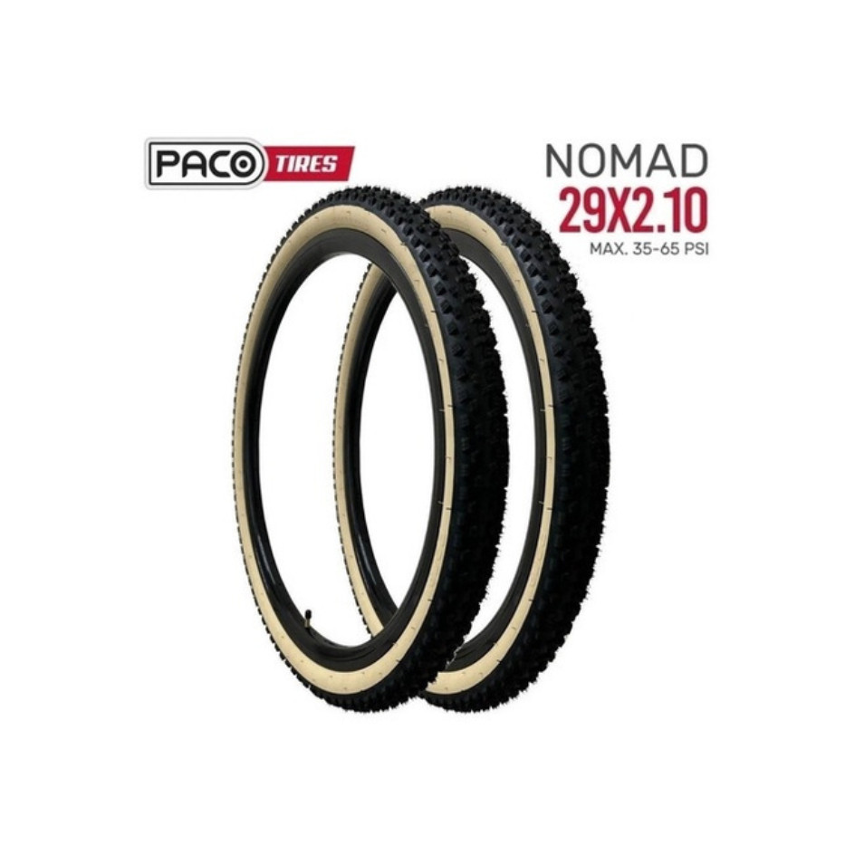 Par De Pneus Aro 29 Mtb Paco Nomad Faixa Bege 29x2.10 Bike em Oferta na Shopee
