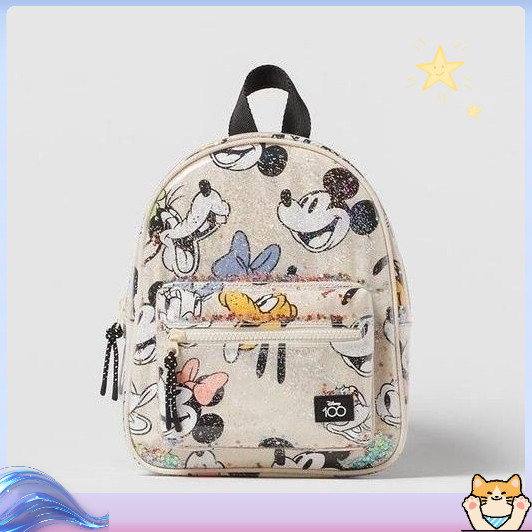 Brilhante estrela glitter mochila infantil bonito Mickey mochila, mochila escolar das meninas em Oferta na Shopee