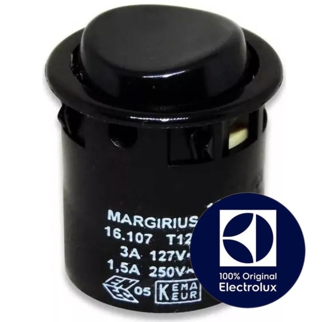 INTERRUPTOR TECLA DUPLA AÇÃO PARA FOGÃO ELECTROLUX ORIGINAL (BIVOLT) - 76UB6-56DB-56SPB