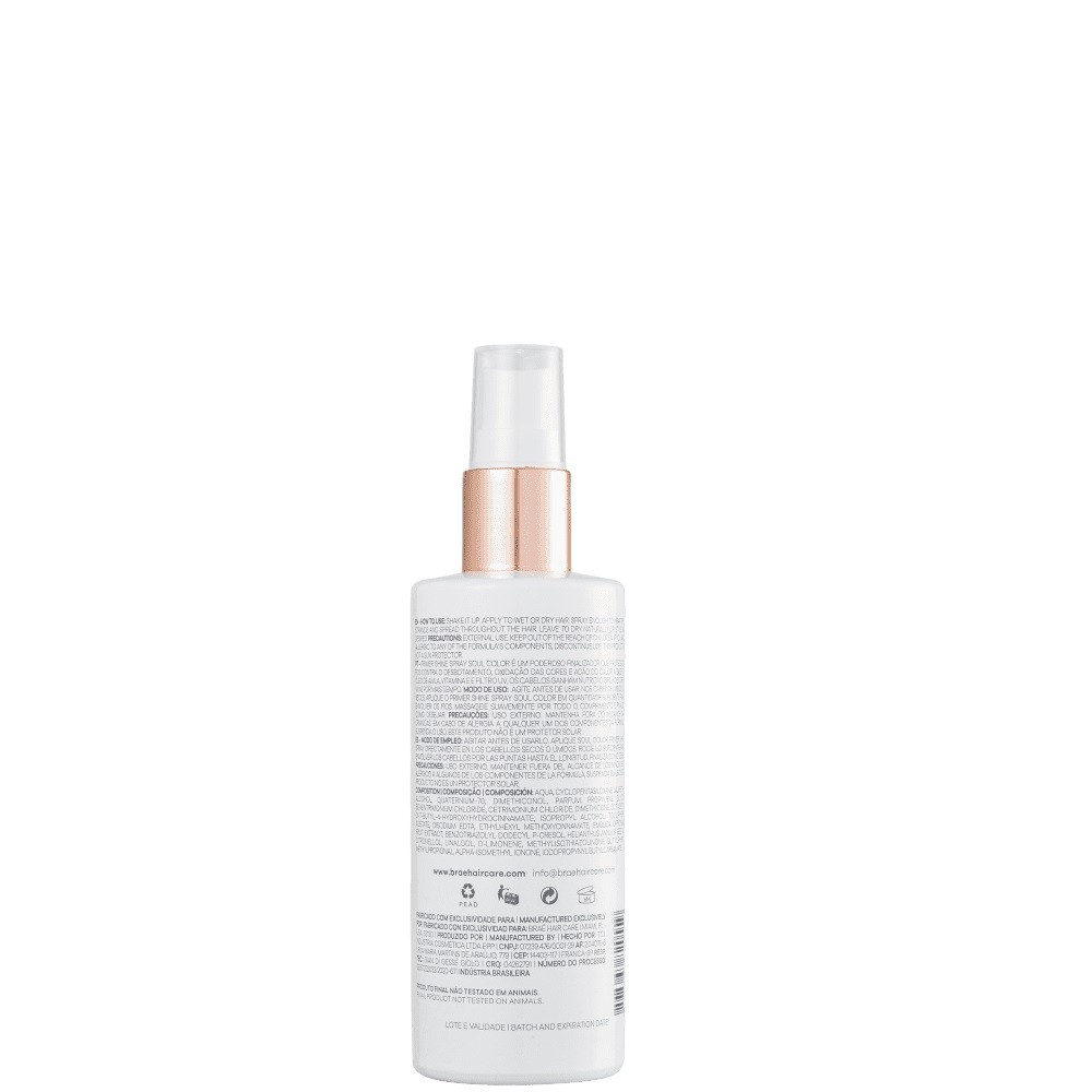 Detalhes do Kit BRAE Soul Color - Prime Shine Spray 100ml (2 Unidades)