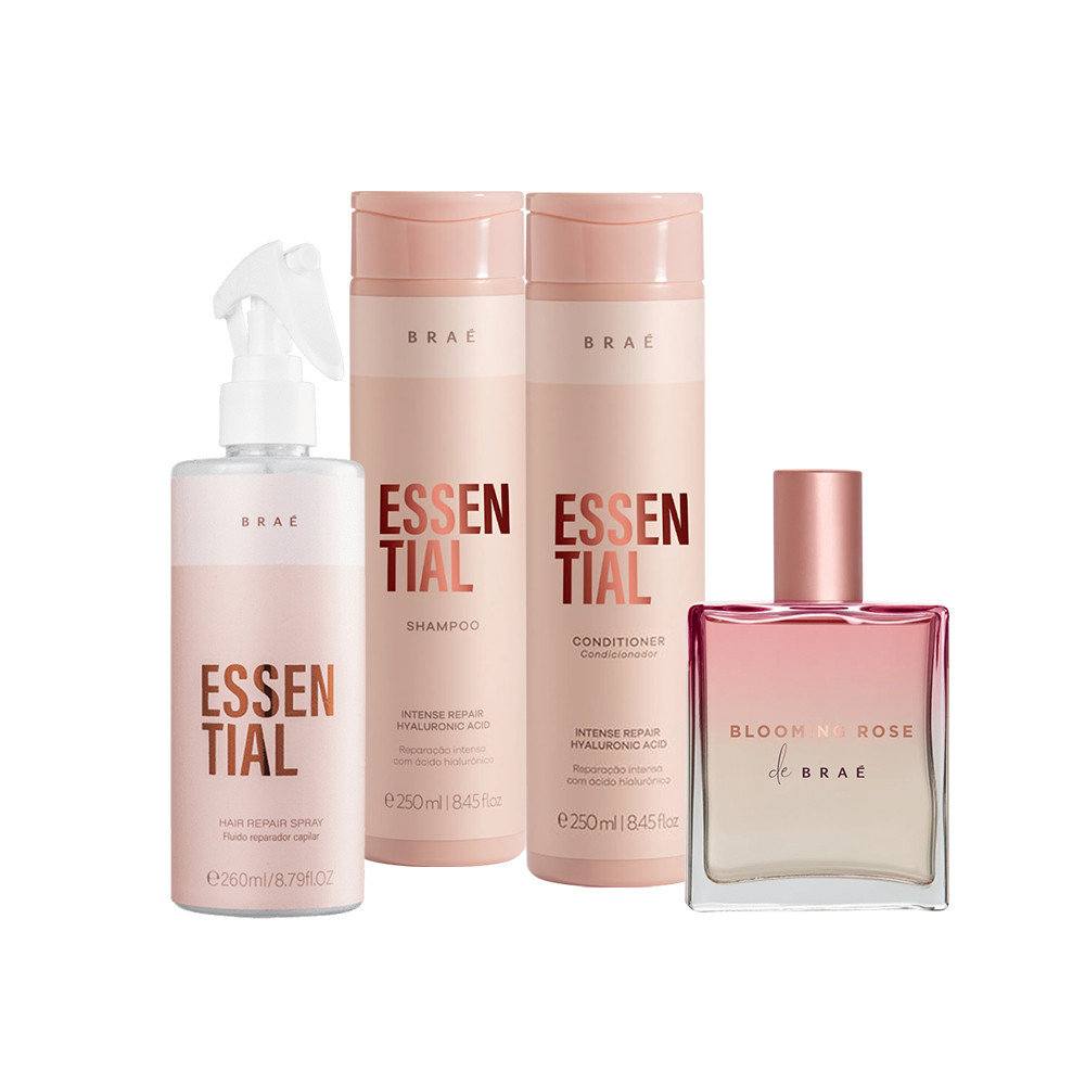 Kit Braé Essential Blooming Rose Reparador (4 produtos) em Oferta na Shopee
