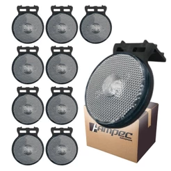 Kit 10 Lanterna Lateral LED Para Carreta Caminhão Trailer Reboque Com Suporte Cristal P 65mm