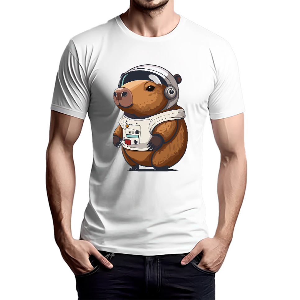 Camiseta Estampada Capivara Astronauta Blusa ENVIO IMEDIATO LANÇAMENTO