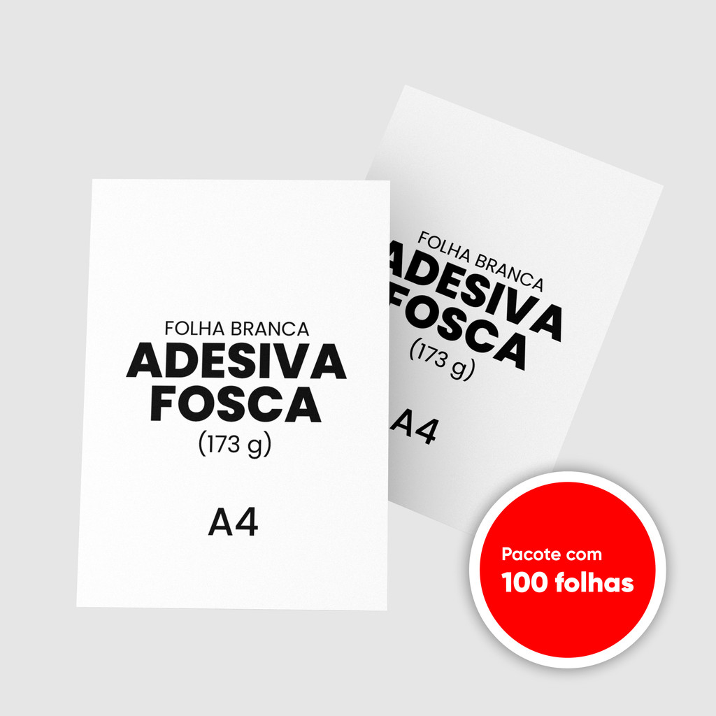 Papel Folha Branca Adesiva fosca 173g