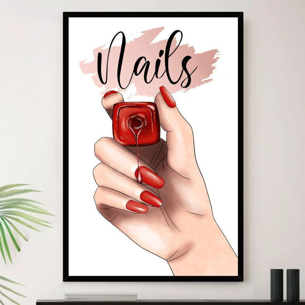 Quadro Nail Designer Manicure Unha Decorativo A4 23x33cm