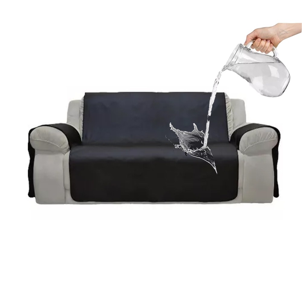 Capa Sofá Impermeável 3 Lugares Preta Aprova dagua