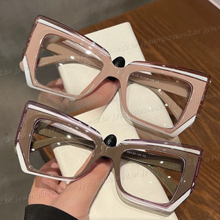 Novo Espelho Olho De Gato Plano Polígono Feminino Moda Retro Colorido Óculos Anti Luz Azul Para Mulheres Homens Quadro D em Oferta na Shopee