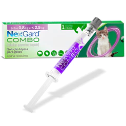 Nexgard Combo para Gatos - Antipulgas, Carrapatos, Sarna e Vermífugo Intestinal e Cardíaco - 1 Pipeta 0,8kg a 2,5kg