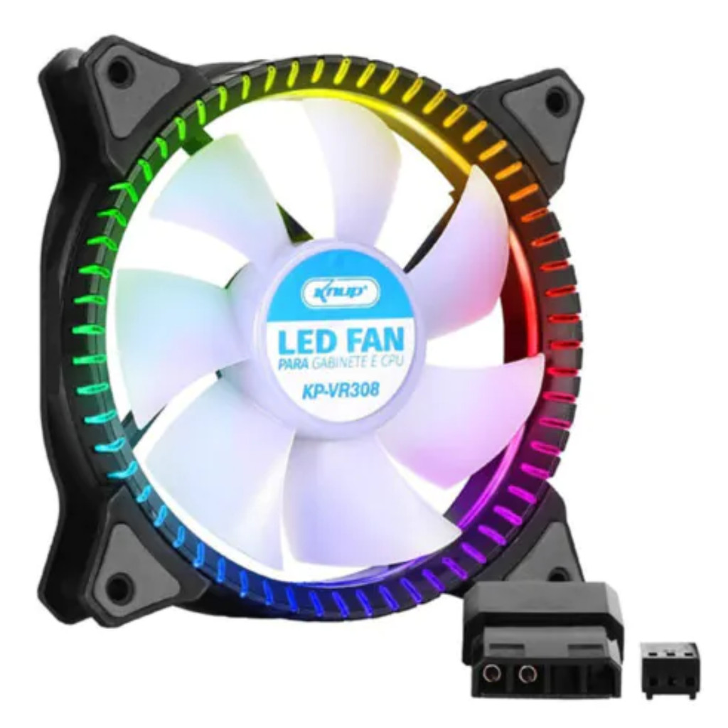 Cooler Fan Rgb Led 7 Pinos 120mm Knup Led Gabinete 1500 Rpm KP VR308
