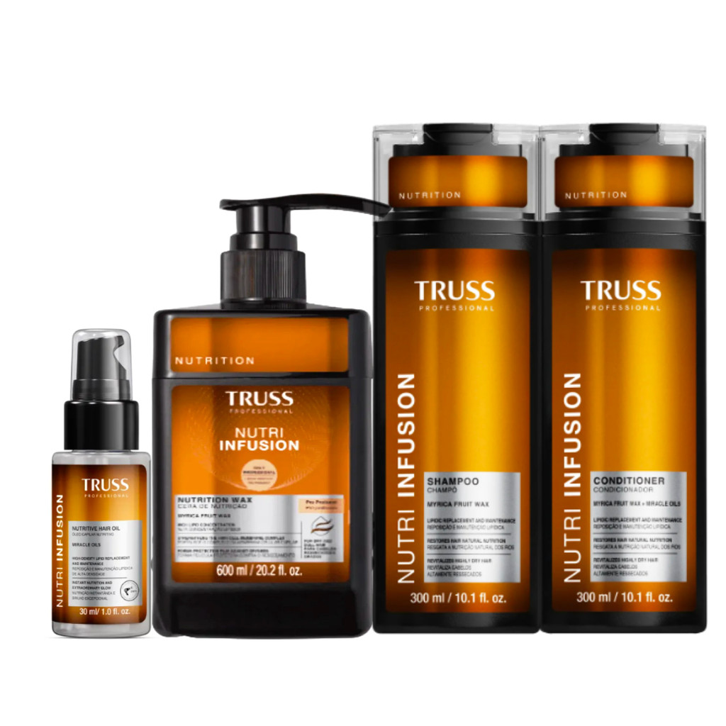 Truss Nutri Infusion Shampoo e Condicionador+Cera 600ml+Óleo