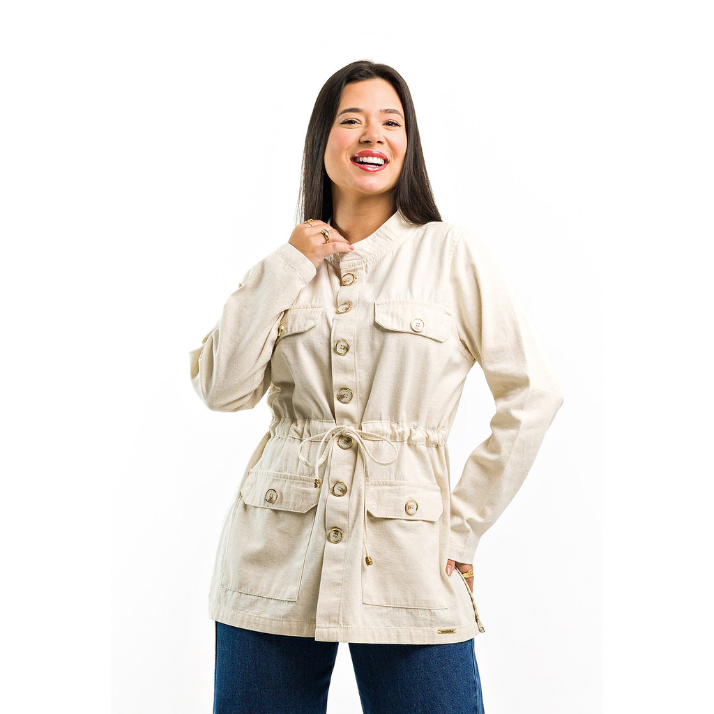 Jaqueta Parka Feminina De Linho Premium Casaco Sobretudo Inverno