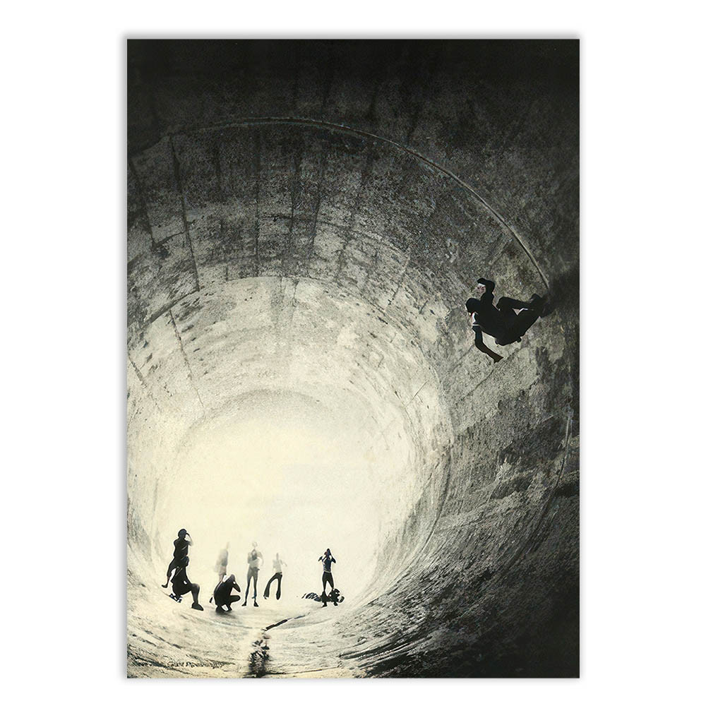 Placa Decorativa Skate Foto Preto Sépia Túnel