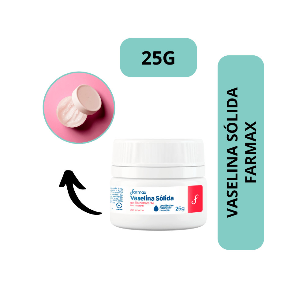Vaselina Solida Farmax 25g Geleia Hidratante com Hidratação Profunda