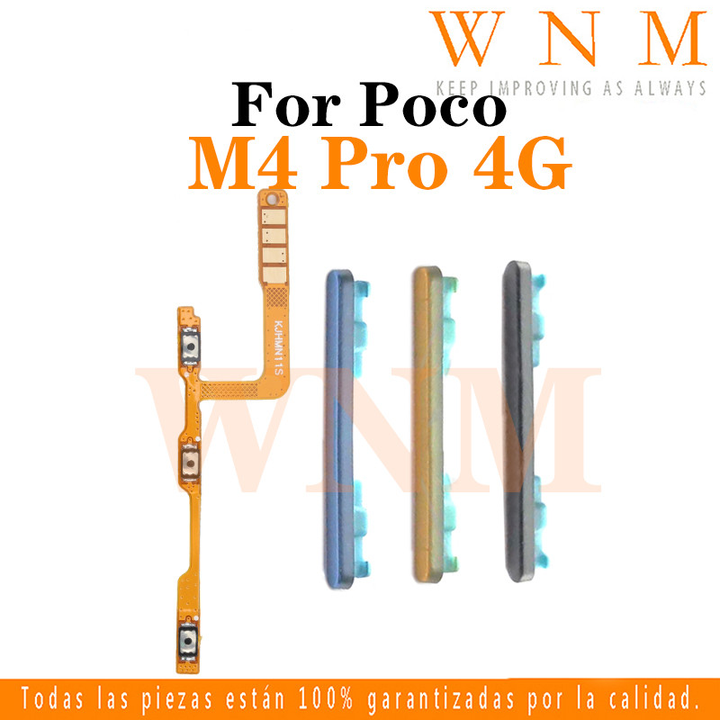 Para Poco M4 Pro 4G Botão Liga/Desliga Flex Interruptor Lateral Volume Cima Baixo Cabo Flexível Peça De Celular em Oferta na Shopee