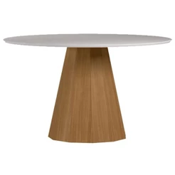 Mesa De Jantar 135x135 Cm Isis Com Vidro Ype Off White – New Ceval