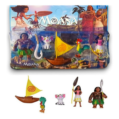 Kit 4 Bonecos Moana 2 Brinquedo Infantil Maui Filme Lançamento