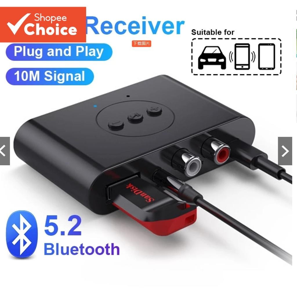 Receptor NFC De Áudio Bluetooth 5.0 3.5 Mm Aux RCA USB Adaptador De Música Estéreo Com Microfone Kit Para Carro Alto-Fal